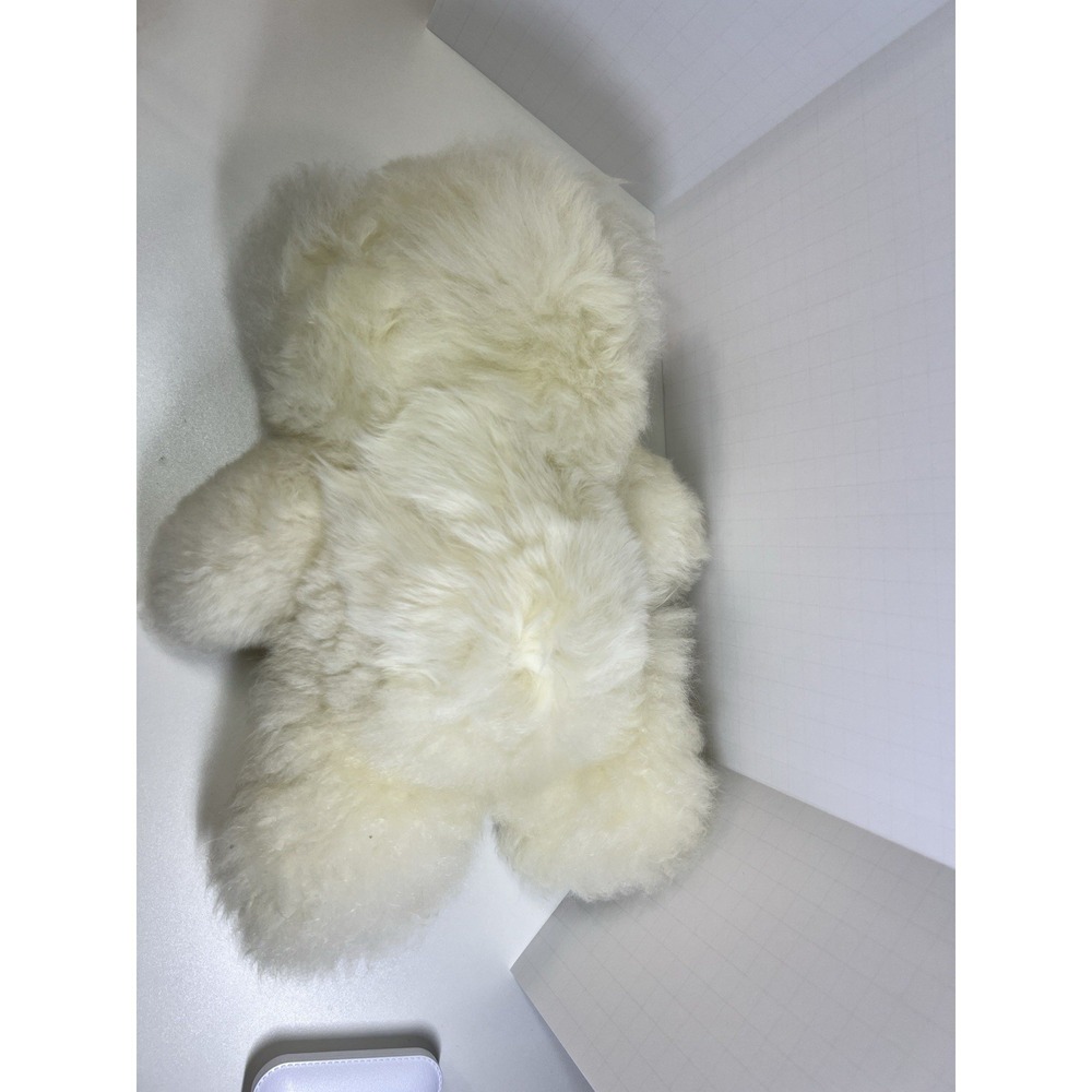 Alpaca Fur Teddy Bear Stuffed Animal 12" Soft Natural Plush White/ivory - Picture 11 of 11